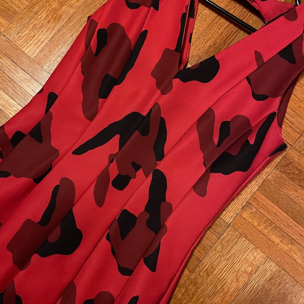 Knee length camouflage dress